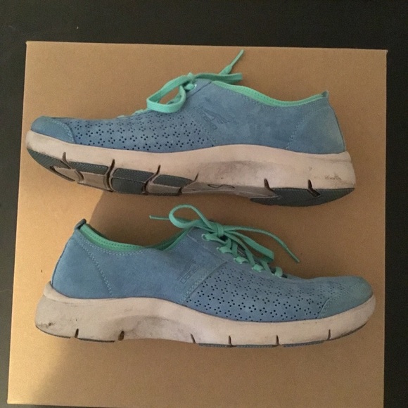 Dansko Women's Suede Leather Shoes Size Blue Green Slip Resist - Picture 10 of 10